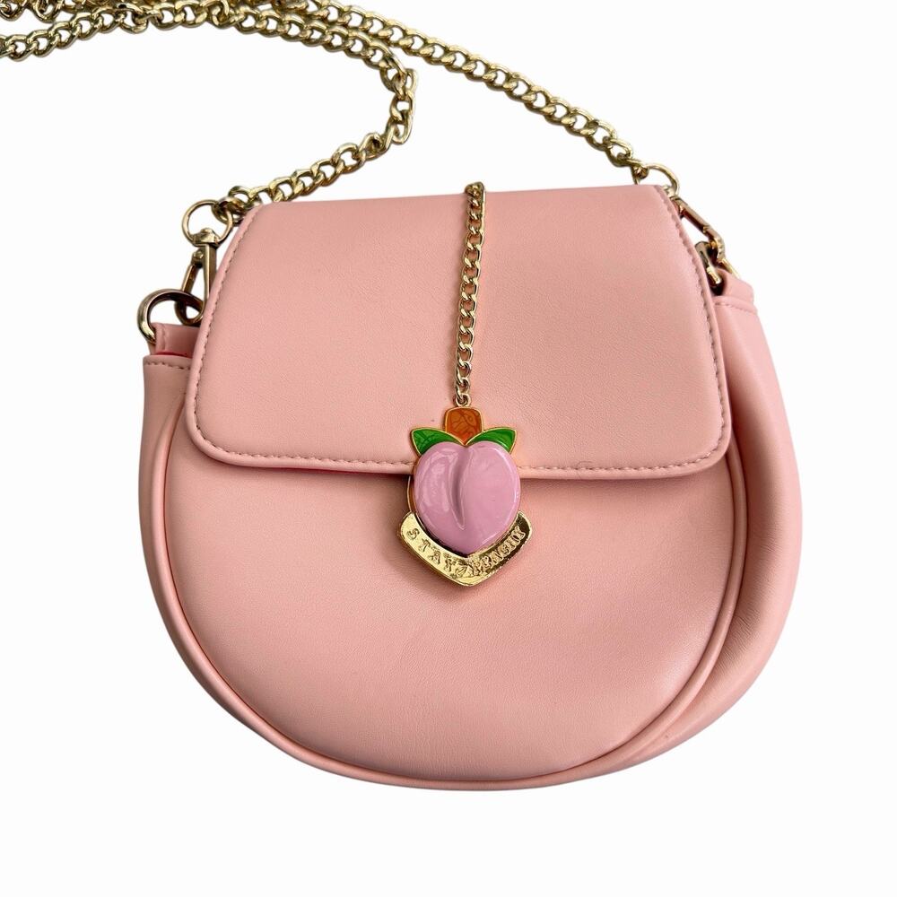 Stay Peachy Pink Pu Leather Purse Megan Plays Gold Chain Crossbody